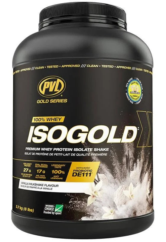 PVL Iso Gold Whey Protéine 6lb Vanille - SynerFit Nutrition