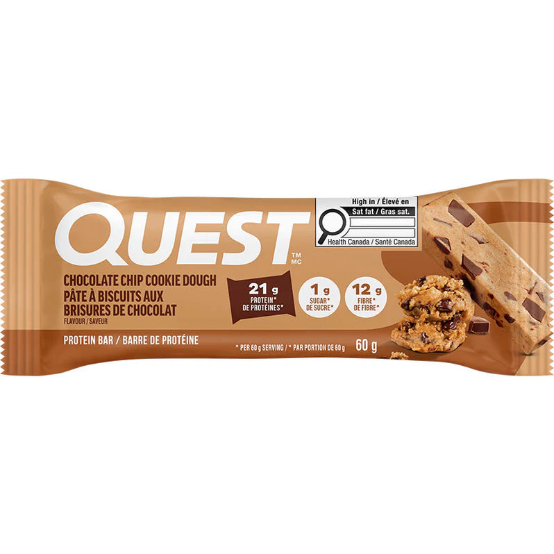 Quest Barre Protéinée 60g Chocolate Chip Cookie Dough - Collation protéinée - SynerFit Nutrition