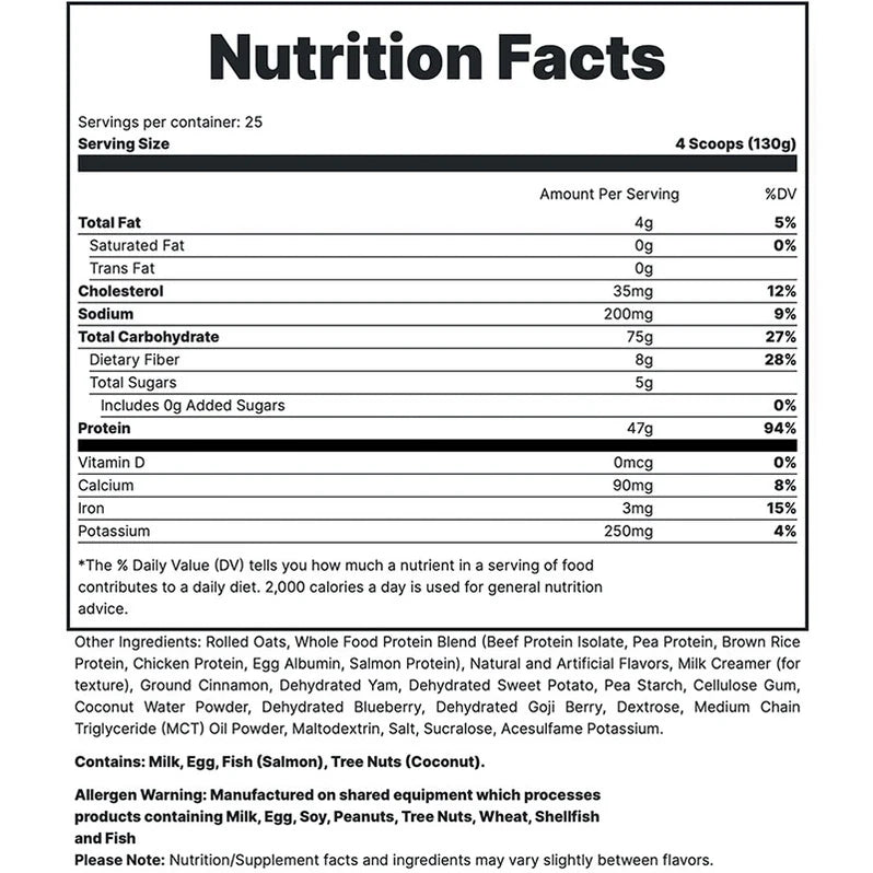 Redcon1 MRE Lite 1.92lbs - Valeurs Nutritionnelles Protéine Aliments Entiers | SynerFit Nutrition