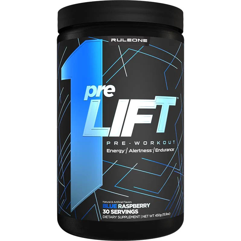 Rule One Pre Lift Pré-workout 450g 30 portions Blue Raspberry - SynerFit Nutrition