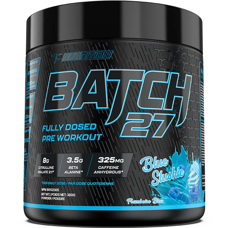 TC Nutrition Batch 27 Pré-workout 380g 40 portions Blue Slushie - SynerFit Nutrition