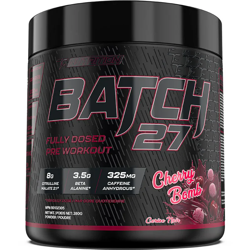 TC Nutrition Batch 27 Pré-workout 380g 40 portions Cherry Bomb - SynerFit Nutrition