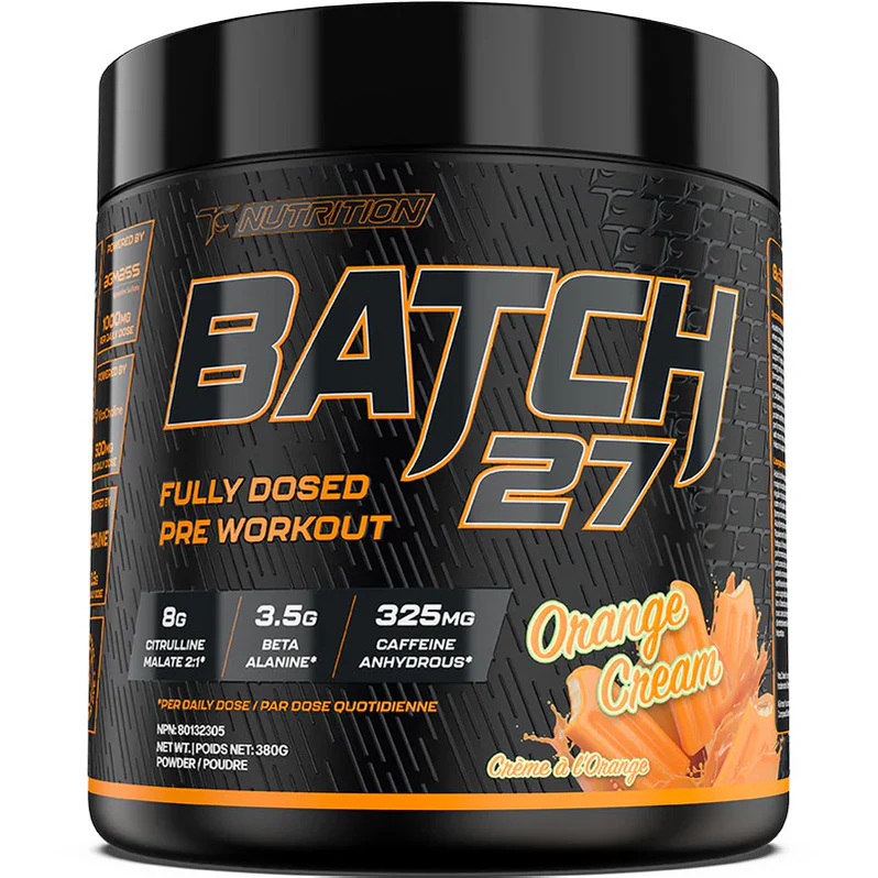TC Nutrition Batch 27 Pré-workout 380g 40 portions Orange Cream - SynerFit Nutrition