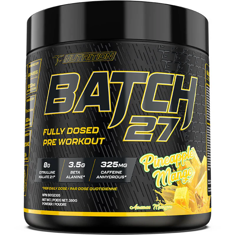TC Nutrition Batch 27 Pré-workout 380g 40 portions Pineapple Mango - SynerFit Nutrition