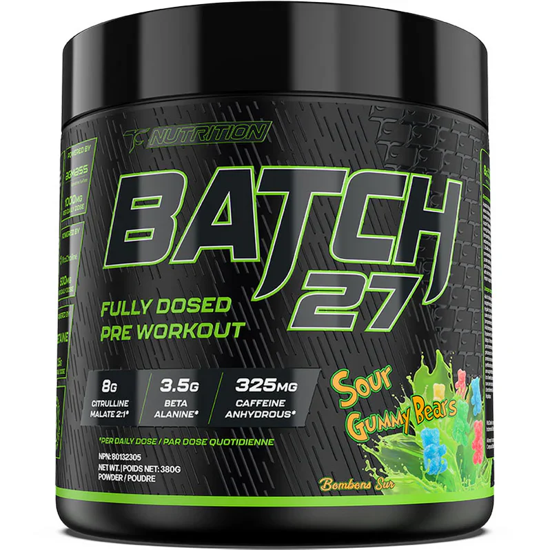 TC Nutrition Batch 27 Pré-workout 380g 40 portions Sour Gummy Bear - SynerFit Nutrition