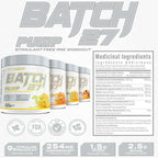 TC Nutrition Batch 27 Pump Stim Free 240g - Valeurs Nutritionnelles Pré-Entraînement Sans Caféine | SynerFit Nutrition