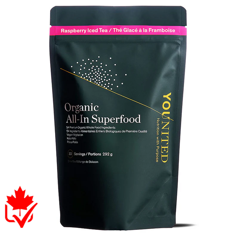 Younited All-In Superfood 292g Raspberry Iced Tea - Superaliments et vitalité - SynerFit Nutrition