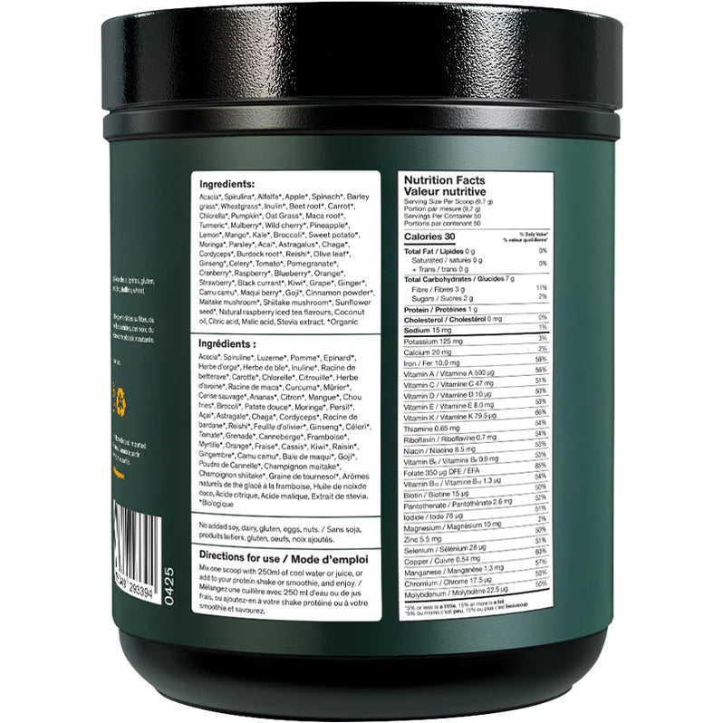 Younited All-In Superfood 485g Raspberry Iced Tea - Informations nutritionnelles - SynerFit Nutrition